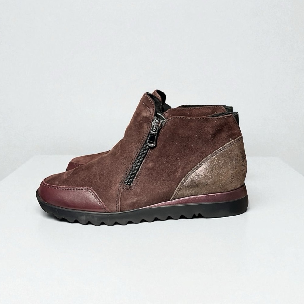 🌻NEW Munro Danika Burgundy Suede & leather Ankle Bootie Women's Size 6.5
